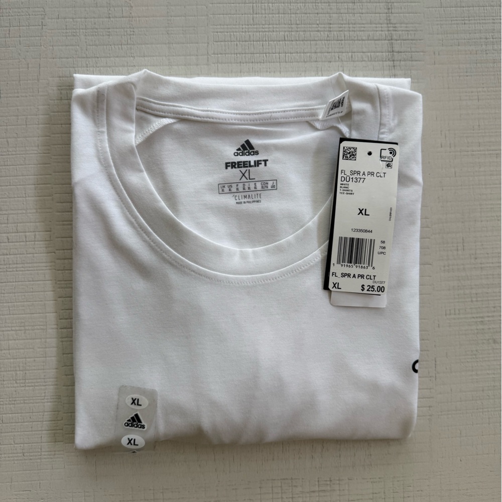 adidas White Short Sleeve Tee